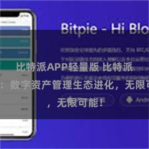 比特派APP轻量版 比特派钱包：数字资产管理生态进化，无限可能！