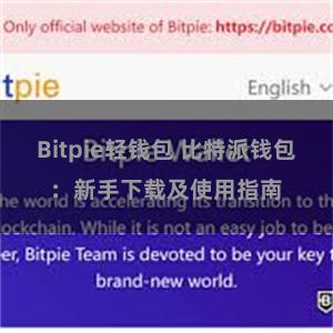 Bitpie轻钱包 比特派钱包：新手下载及使用指南