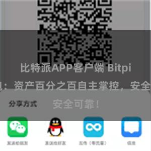 比特派APP客户端 Bitpie钱包：资产百分之百自主掌控，安全可靠！