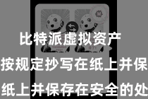 比特派虚拟资产  将助记词按规定抄写在纸上并保存在安全的处所