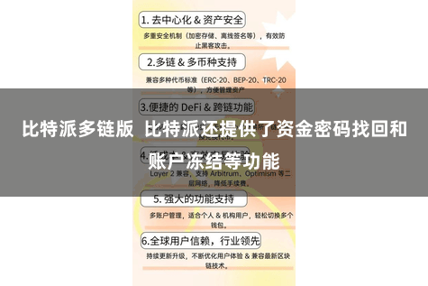 比特派多链版  比特派还提供了资金密码找回和账户冻结等功能